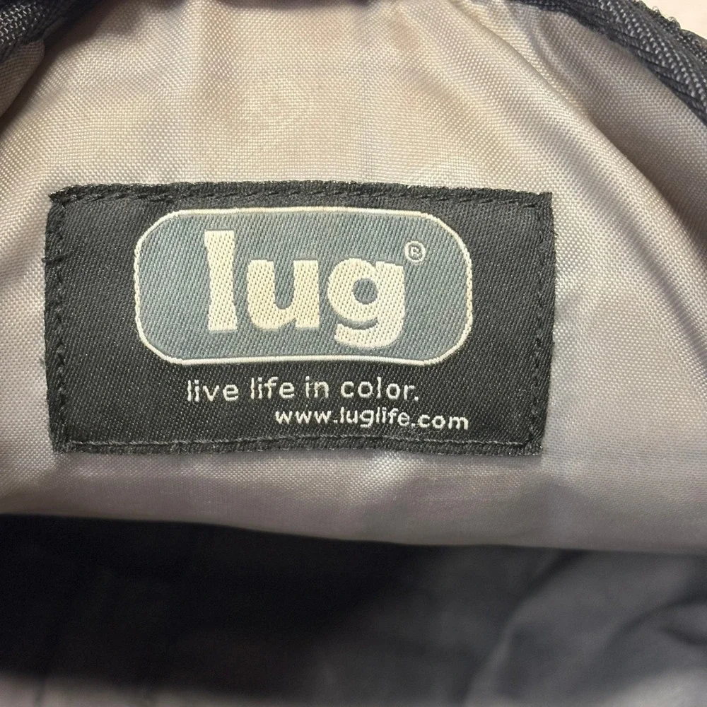 Lug Crossbody Bag Unisex Medium Black Good Quilted Nylon Messenger Travel